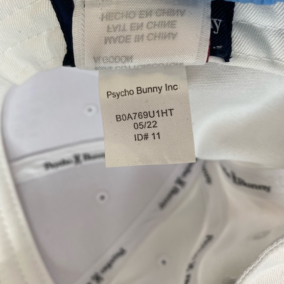 Psycho Bunny unisex White Baseball Cap/ Hat in white O/S NWT - Picture 8 of 9